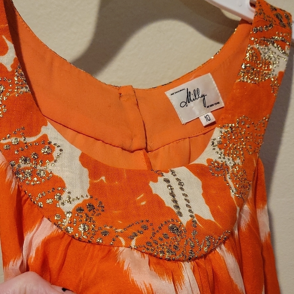 ❤️ MILLY SILK WOOL BLEND CHEVRON EMBROIDERED TANK TOP, 10 - Picture 6 of 8